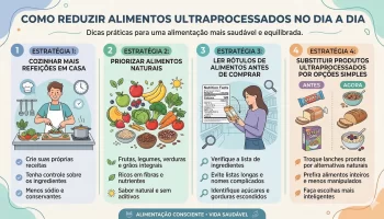 Como reduzir alimentos ultraprocessados na alimentação do dia a dia