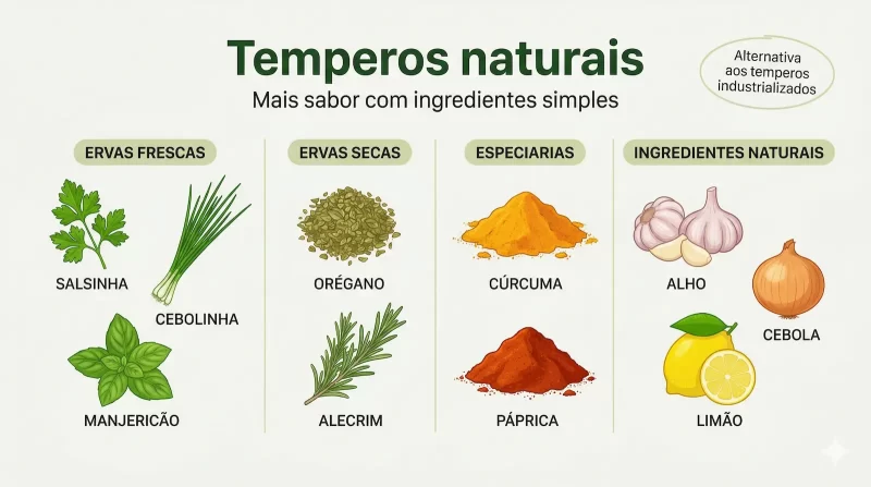 Temperos naturais: como substituir sal e industrializados no dia a dia