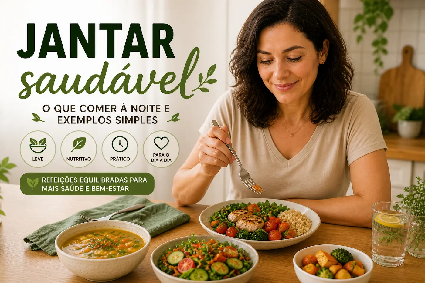exemplos de jantar saudável com sopas saladas legumes ovos frango e refeições leves