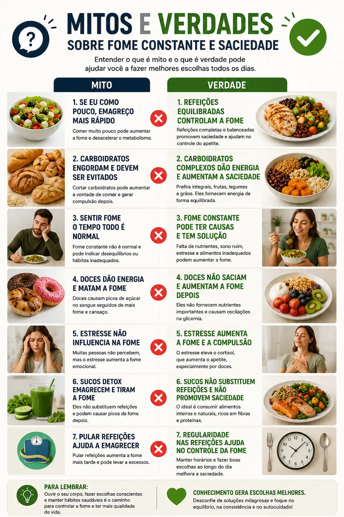 mitos e verdades sobre fome constante e saciedade