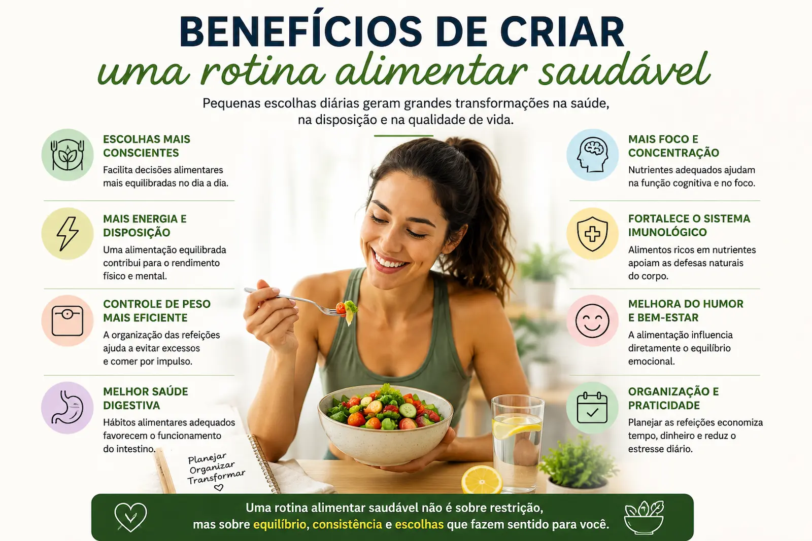 Benefícios de criar uma rotina alimentar saudável