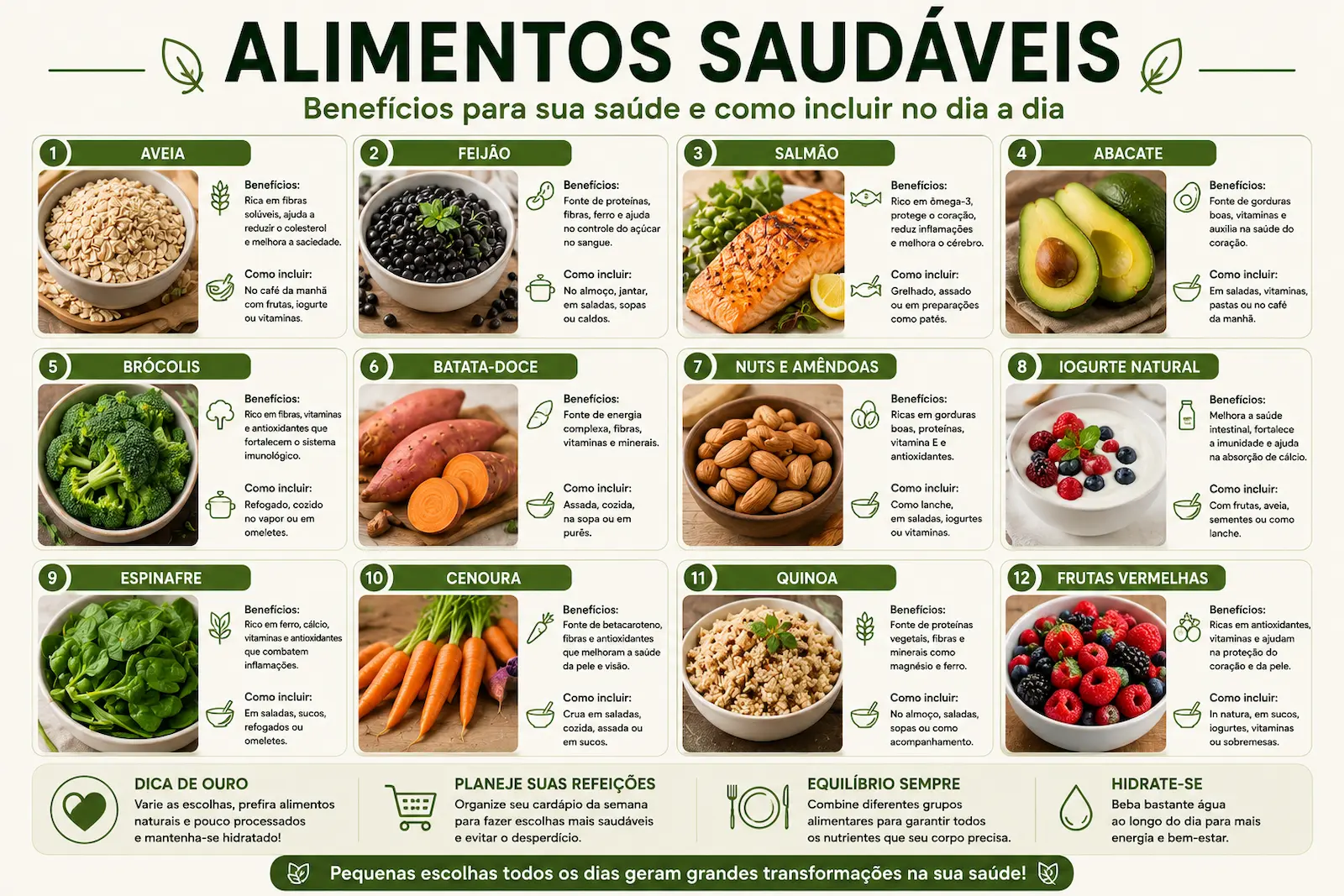 Checklist prático para melhorar a alimentação saudável no dia a dia