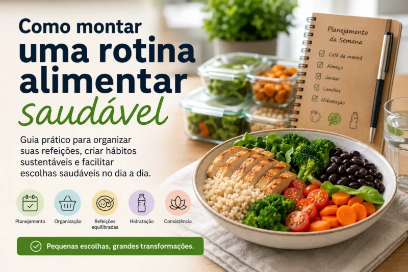 Como montar uma rotina alimentar saudável: Guia prático para organizar sua alimentação no dia a dia