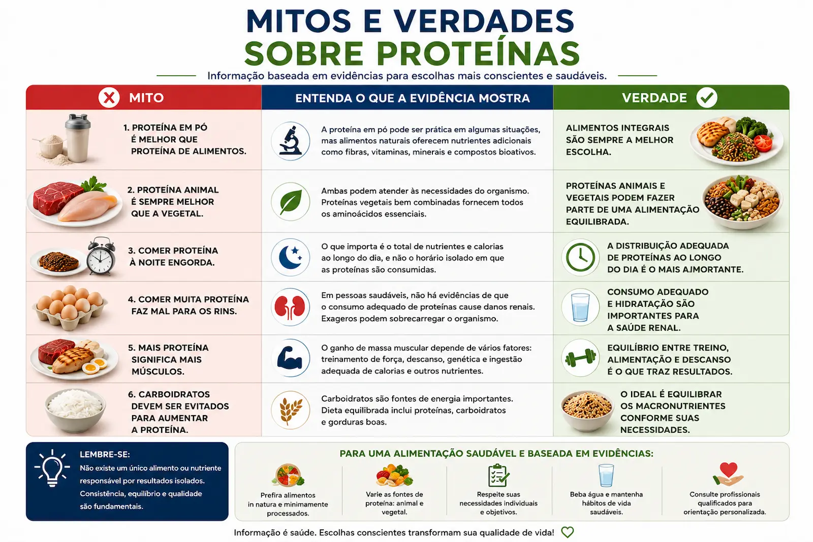 Mitos e verdades sobre proteínas