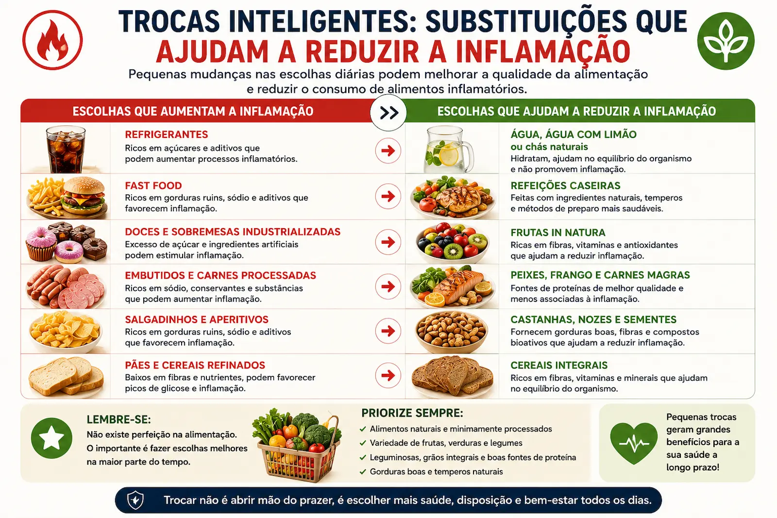 Mitos e verdades sobre alimentos inflamatórios