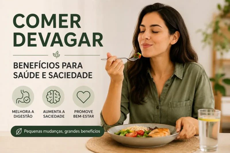 Comer devagar: benefícios para a saúde, digestão e percepção da saciedade