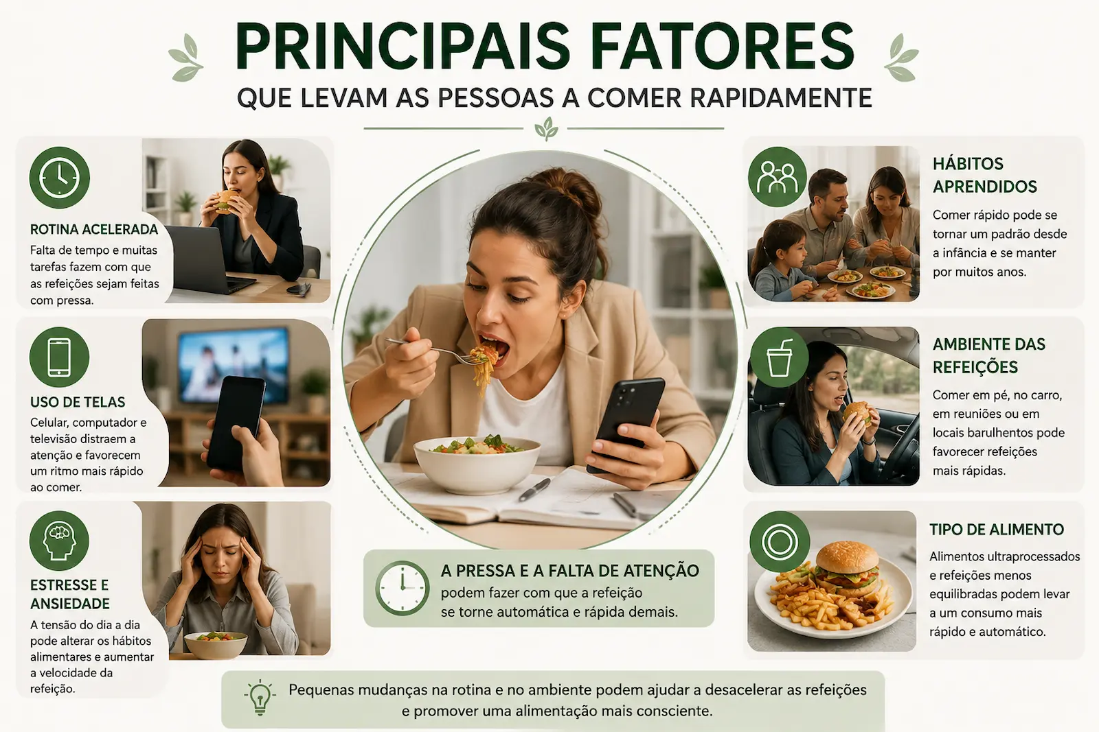Principais fatores que levam as pessoas a comer rapidamente