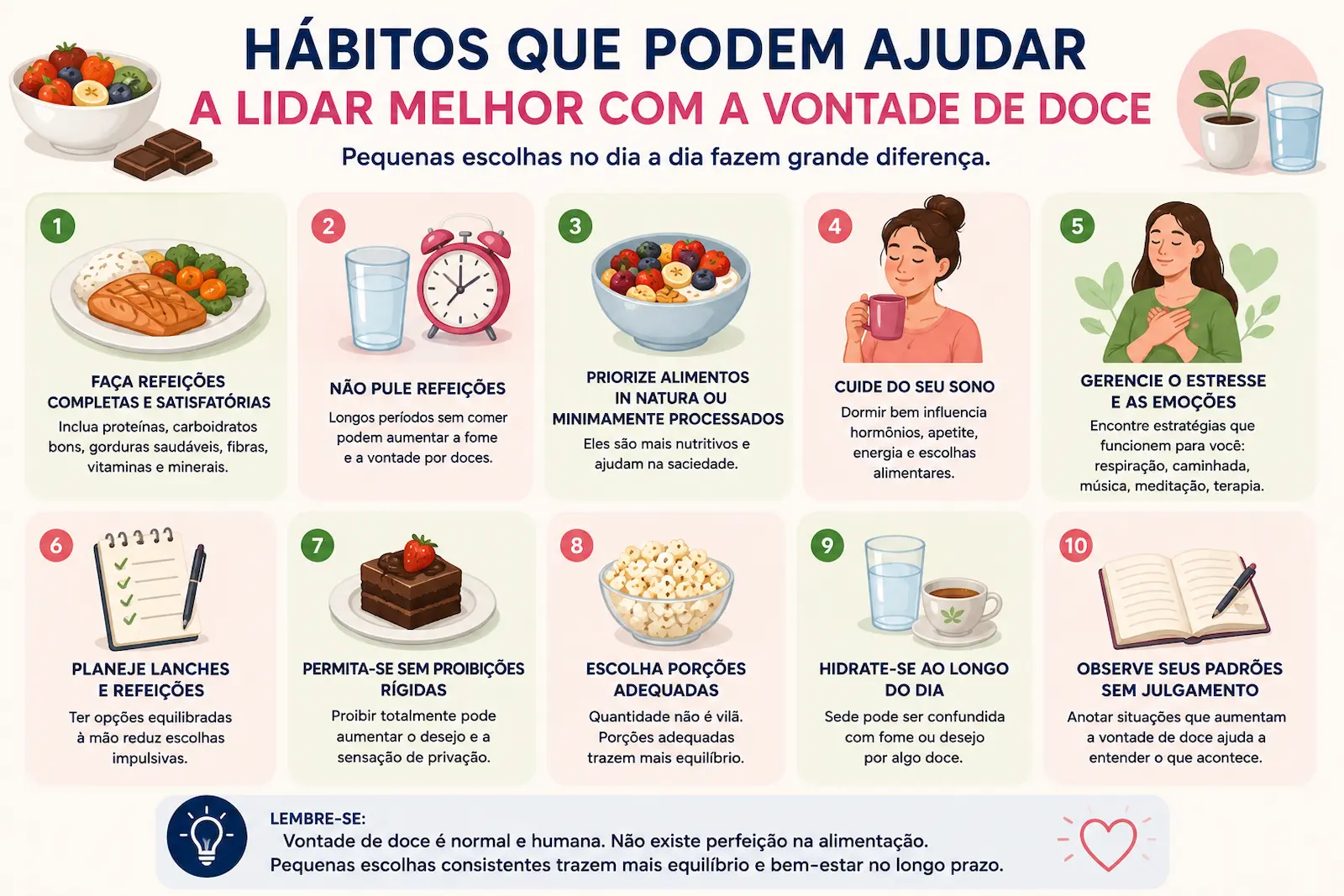 Hábitos que podem ajudar a lidar melhor com a vontade de doce