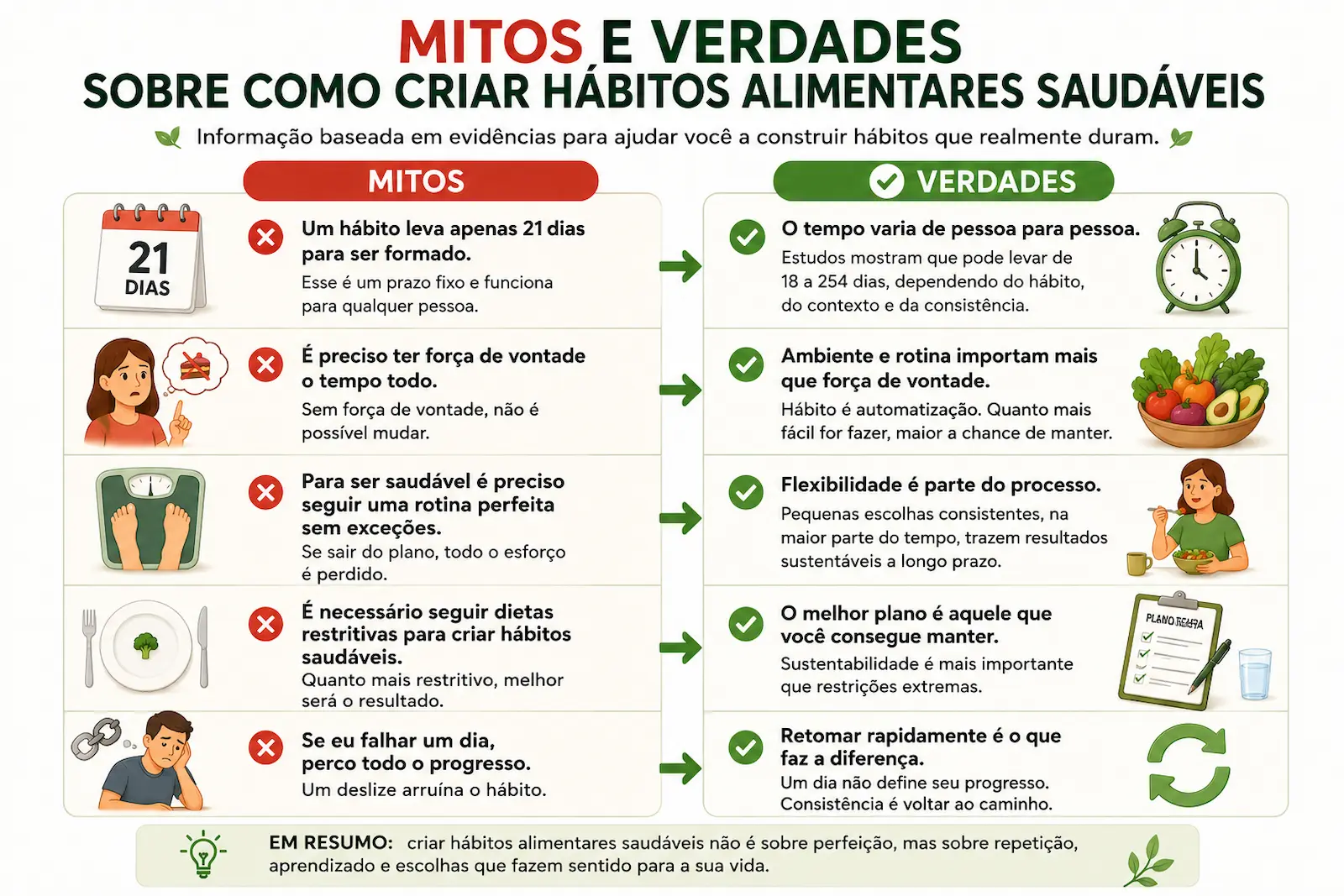 Mitos e verdades sobre como criar hábitos alimentares saudáveis