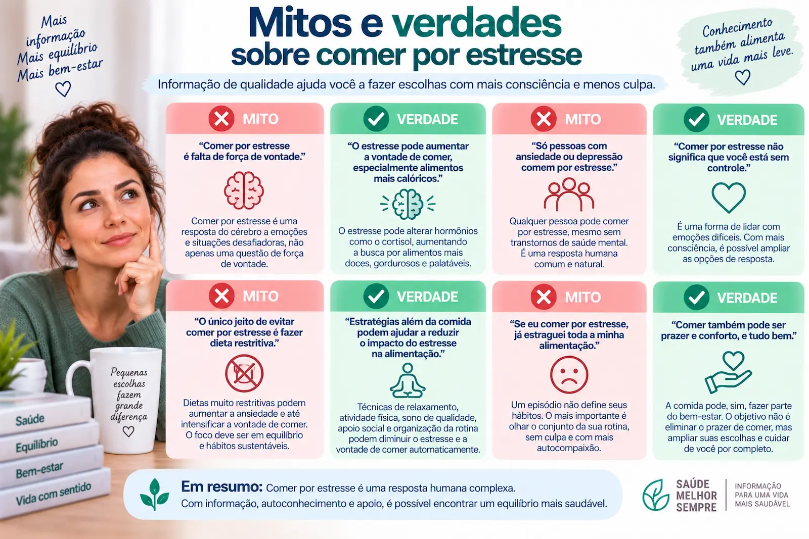 Mitos e verdades sobre comer por estresse