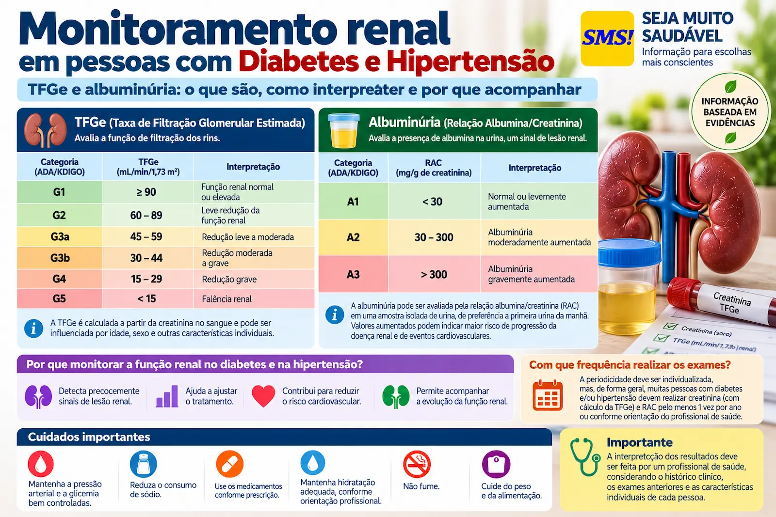 Monitoramento renal: TFGe e albuminúria
